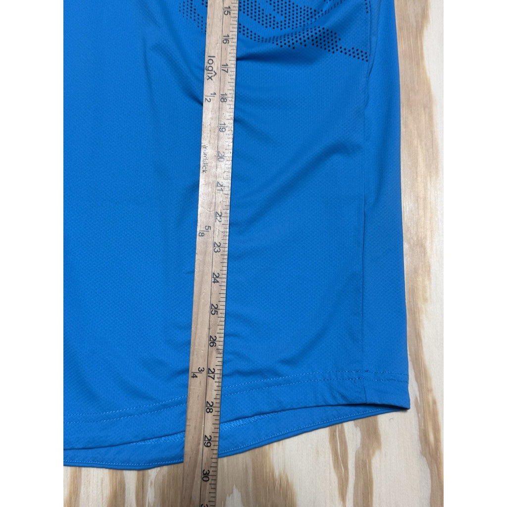 Under Armour Polo Shirt Mens 2XL HeatGear Loose Fit Striped Short Sleeve blue