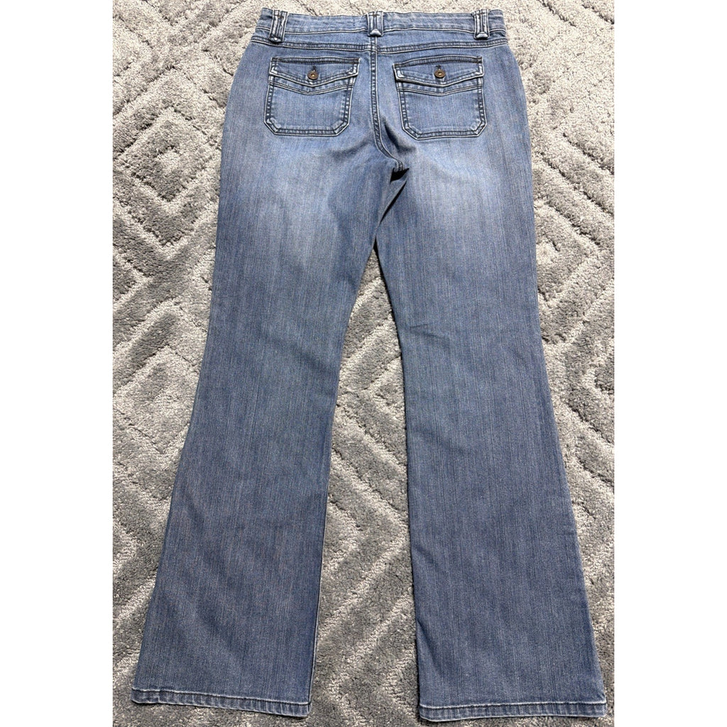 Jeanstar Jeans Flap Pocket Flare Leg Boho Denim Womans Vintage Size 10 31x31