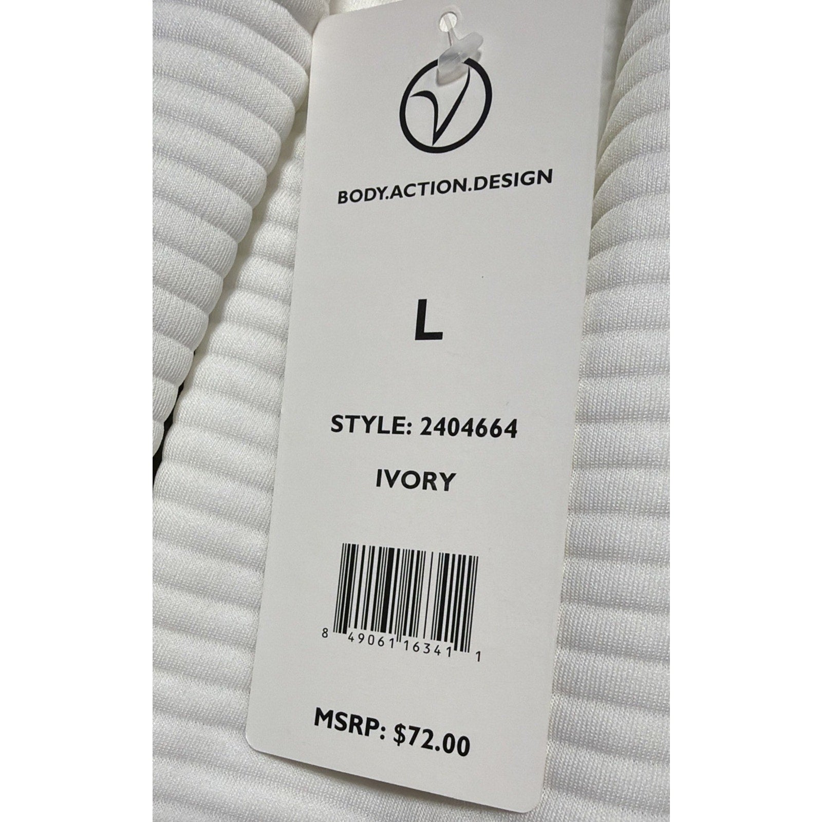 Vogo Ribbed Full Zip Jacket Ivory Size Large Running Yoga Soft New