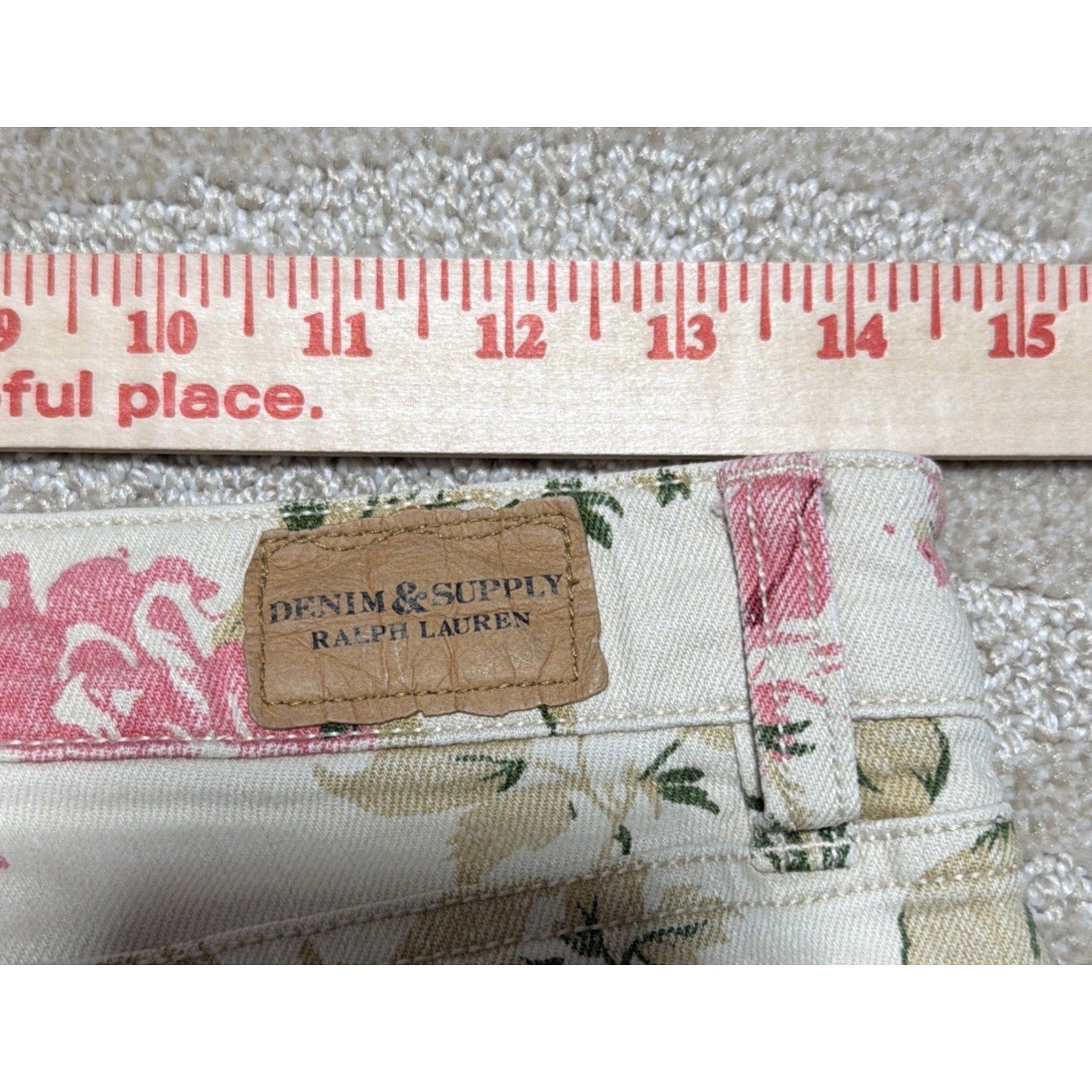 Vtg Denim & Supply Ralph Lauren Floral Print Skinny Jeans Ankle Zip Size 28