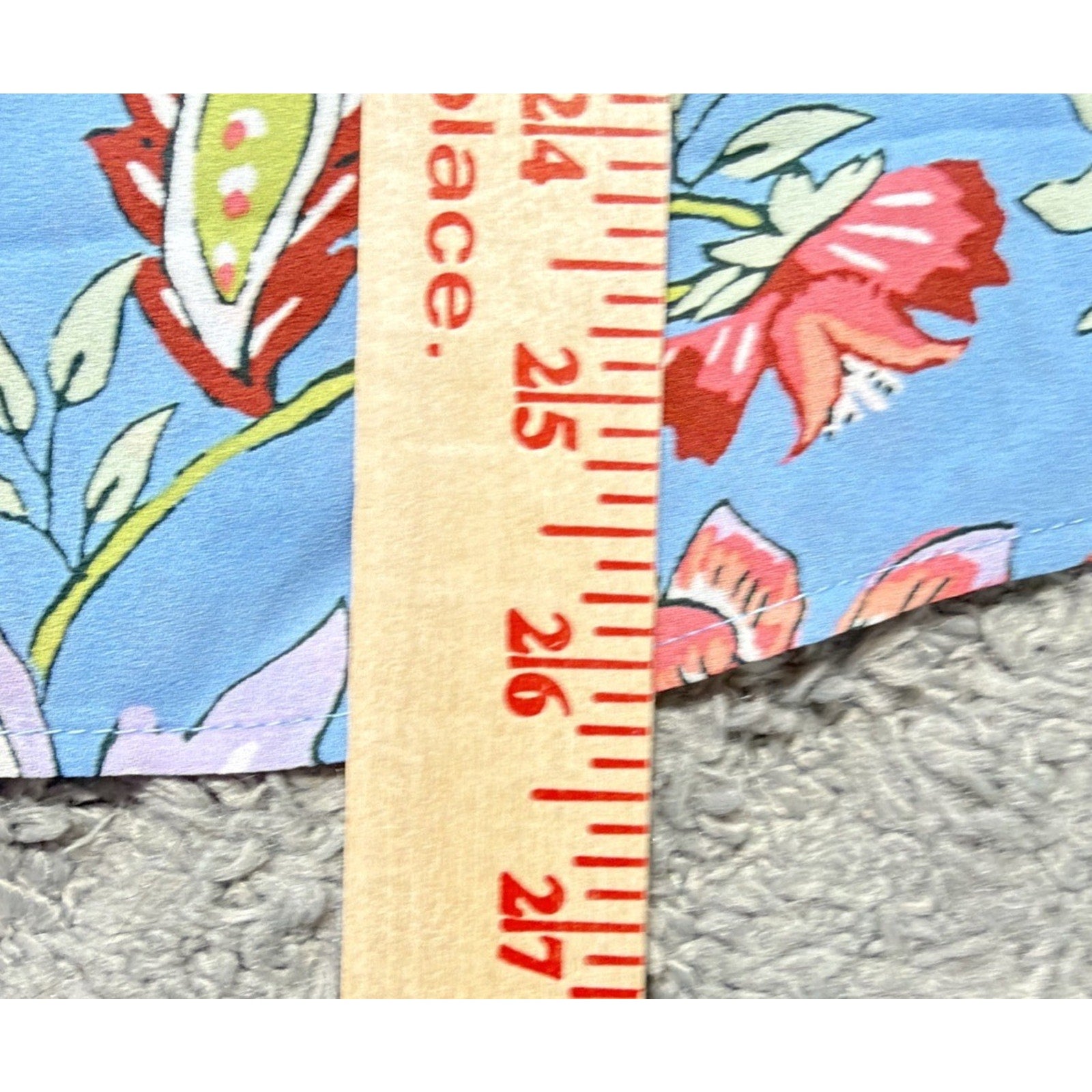 Loft Short Sleeve Light Blue Floral V-Neck Boho Blouse Size XL New With tags