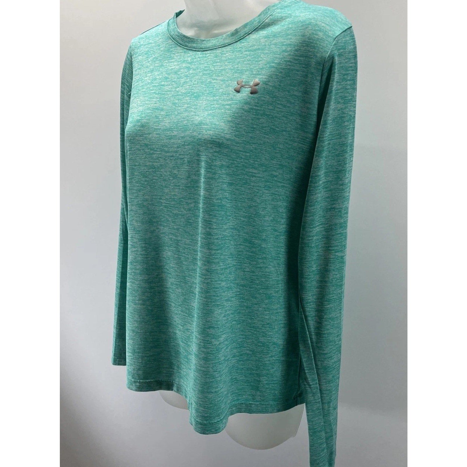 Under Armour UA Tech Women's Green Heather Long Sleeve Twist Athletic Crew M