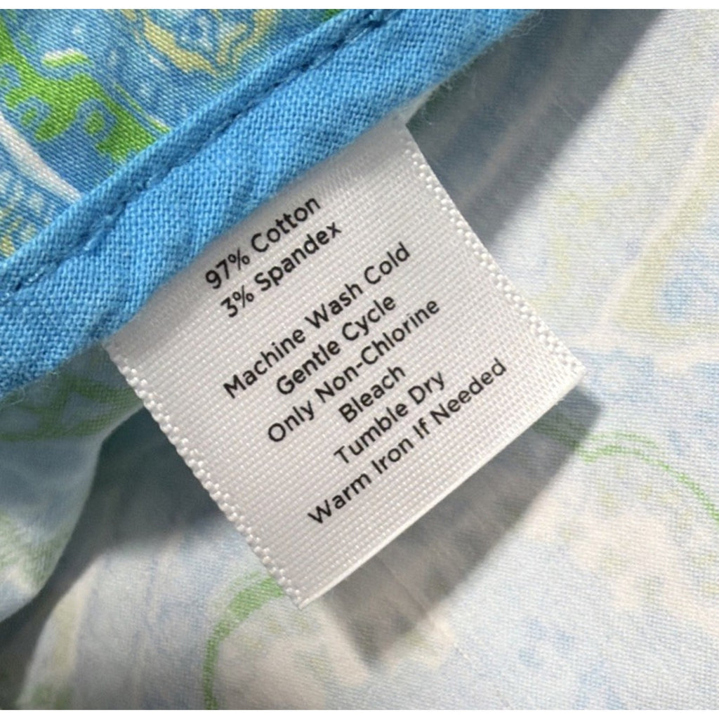 Talbots Ladies Classic Side Zip Blue Paisley Crop Pants Size 6