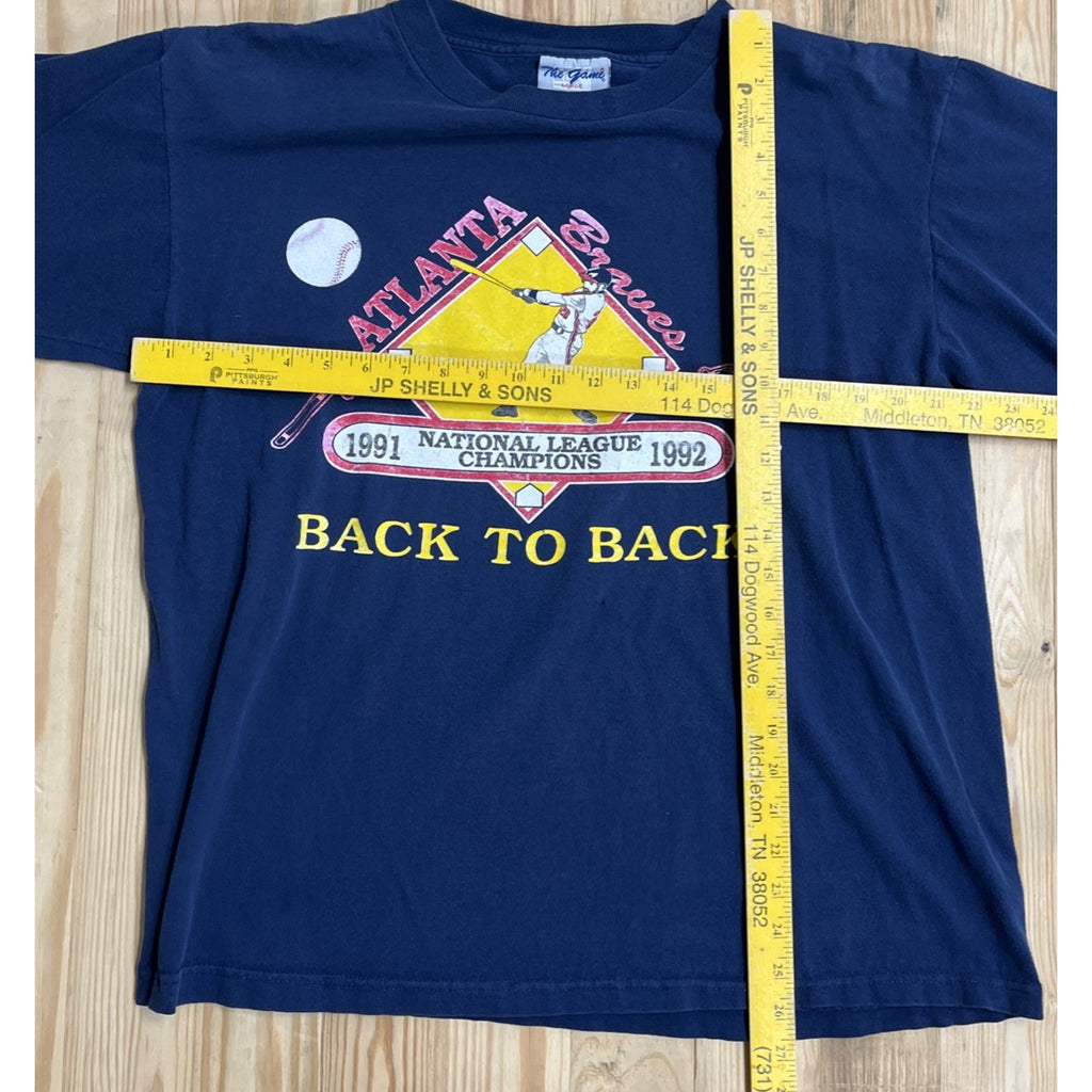 Vintage The Game 90s Atlanta Braves T Shirt Crewneck 90s Sz L Made In USA