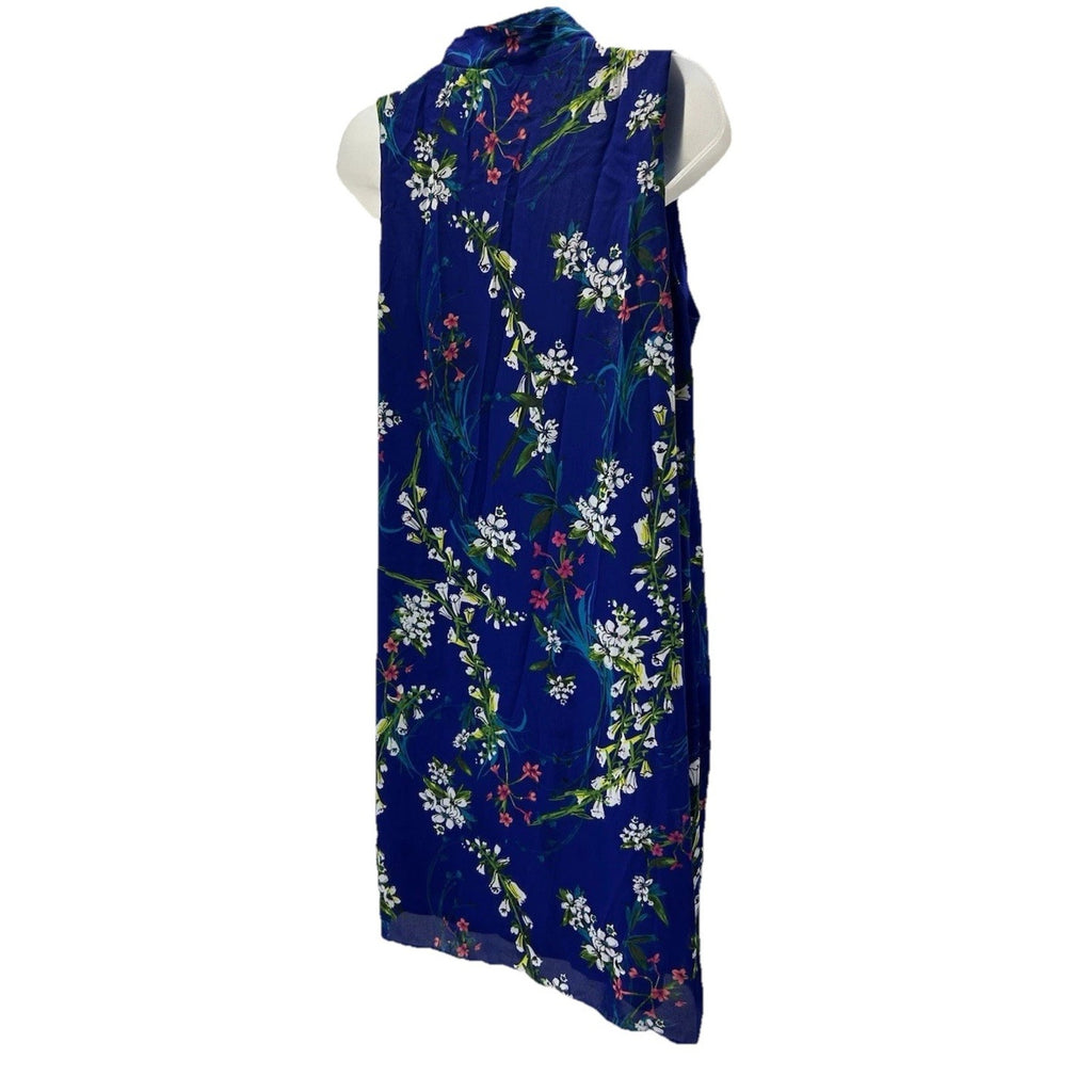 Worthington Women's Sz 6 Blue Floral Print Lined Sleeveless Sheath Dress.