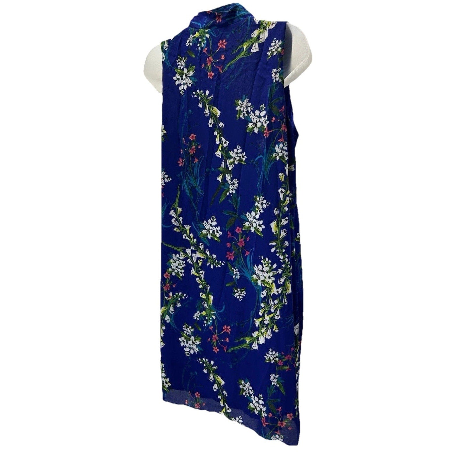 Worthington Women's Sz 6 Blue Floral Print Lined Sleeveless Sheath Dress.