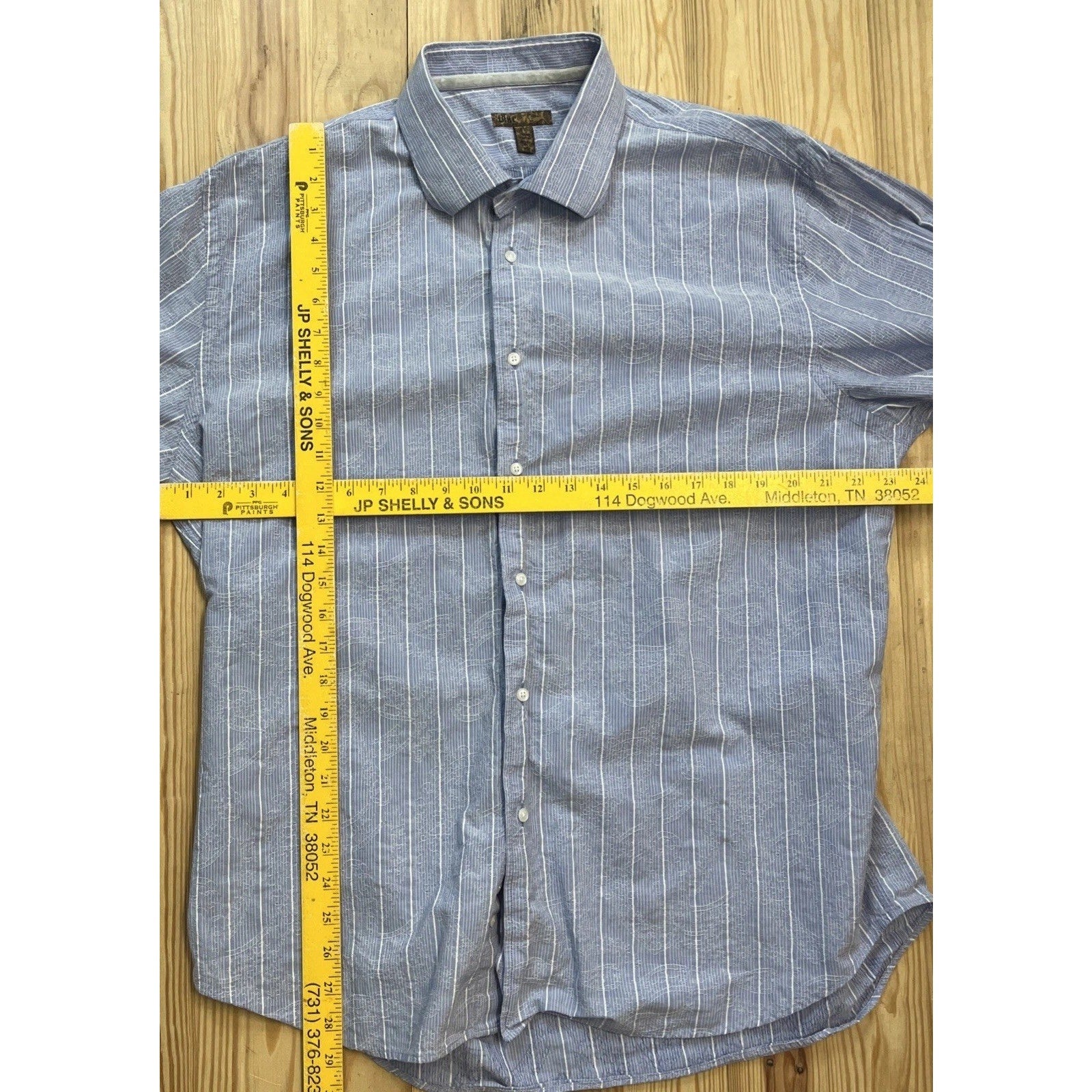 Size XXL BLUE Men’s Long Sleeve, Button Down, Blue, Striped, Paisley Shirt