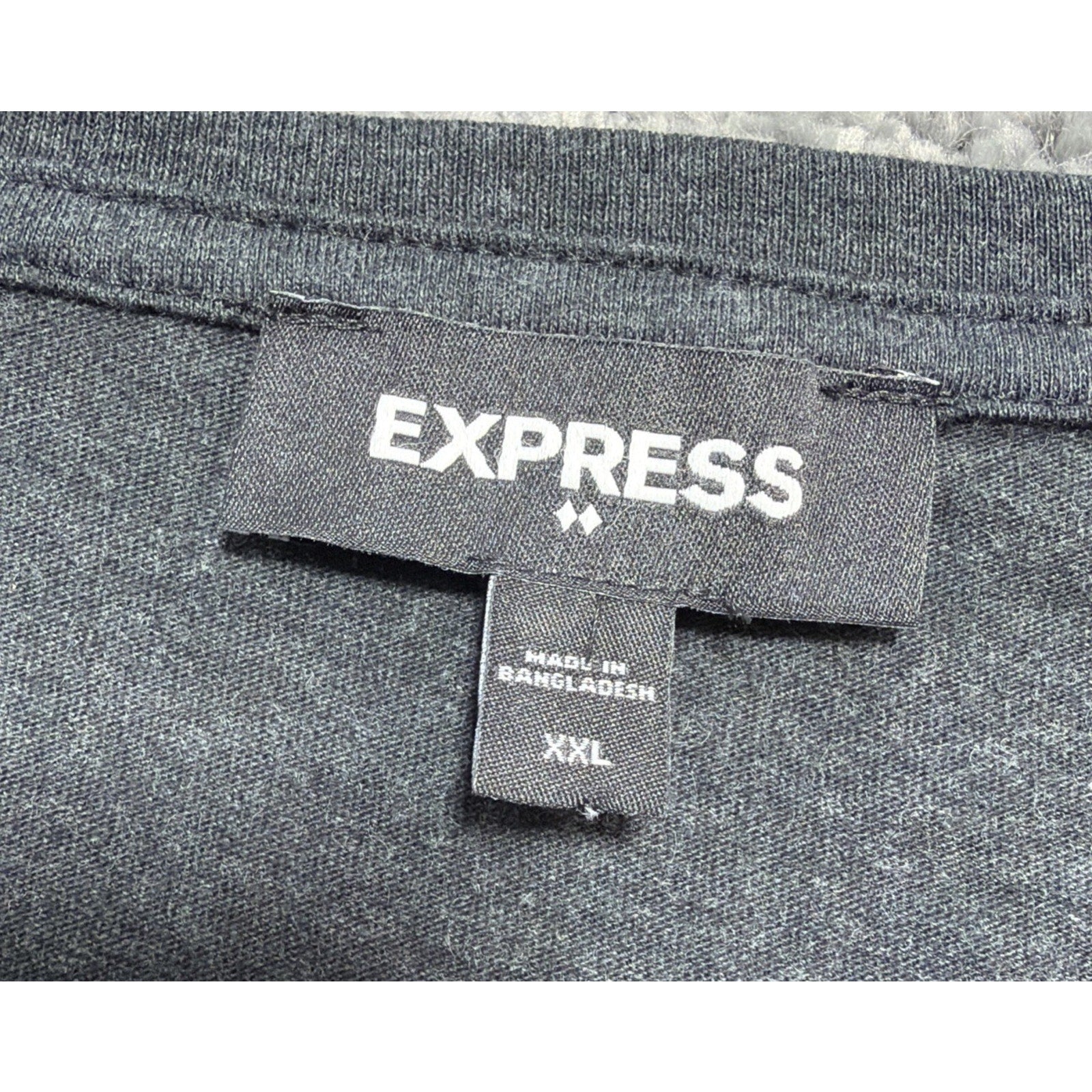 Express Mens T Shirt V Neck Short Sleeve Lightweight Logo Dark Grey XXL