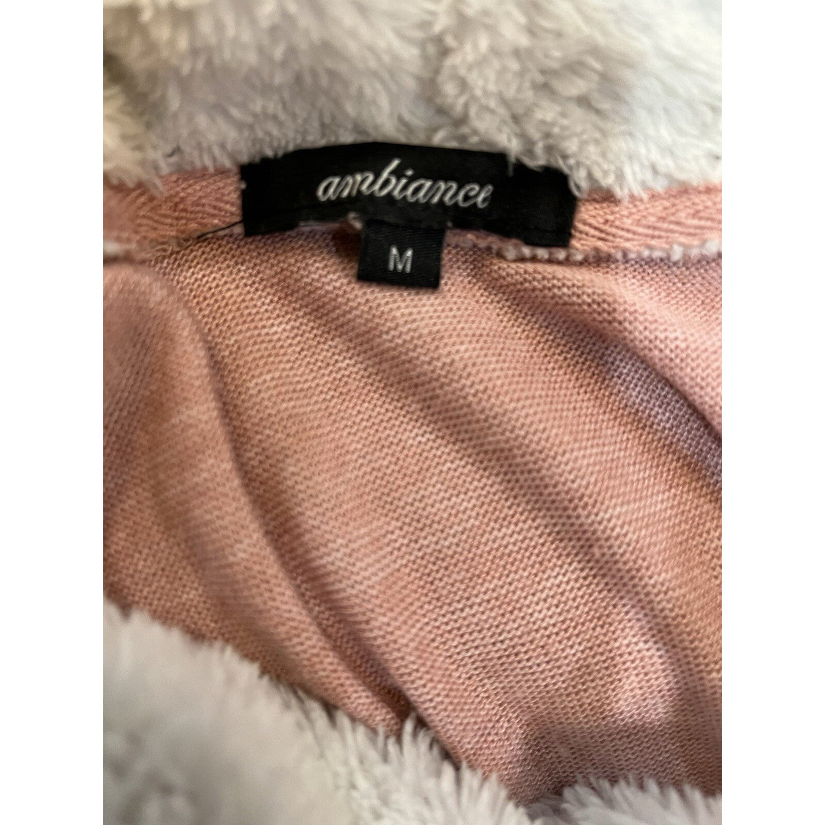 Ambiance Blush Pink Long Sleeve Mock Knit Sweatshirt Women's Size Medium Pocke