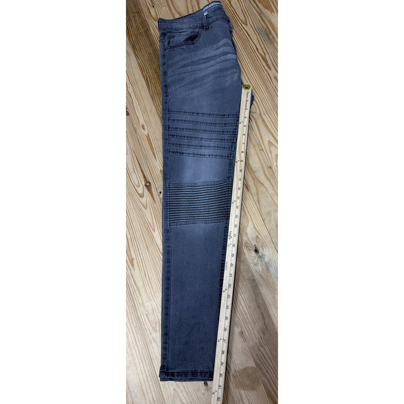 LRG Mens Slim Biker Denim Jeans Skinny Fit Stretch Pants Y2K Streetwear Size 38