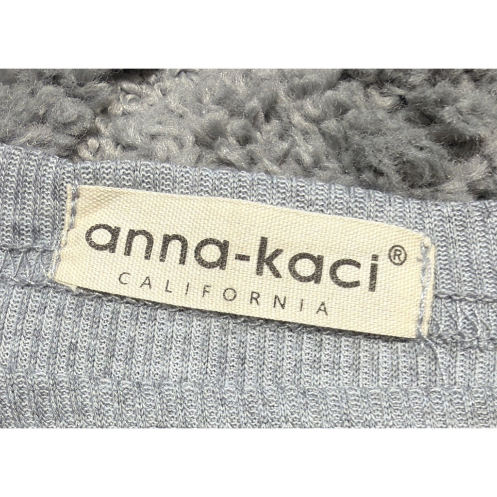 Anna Kaci California Gray Oversized Top Size Large Long Sleeve New