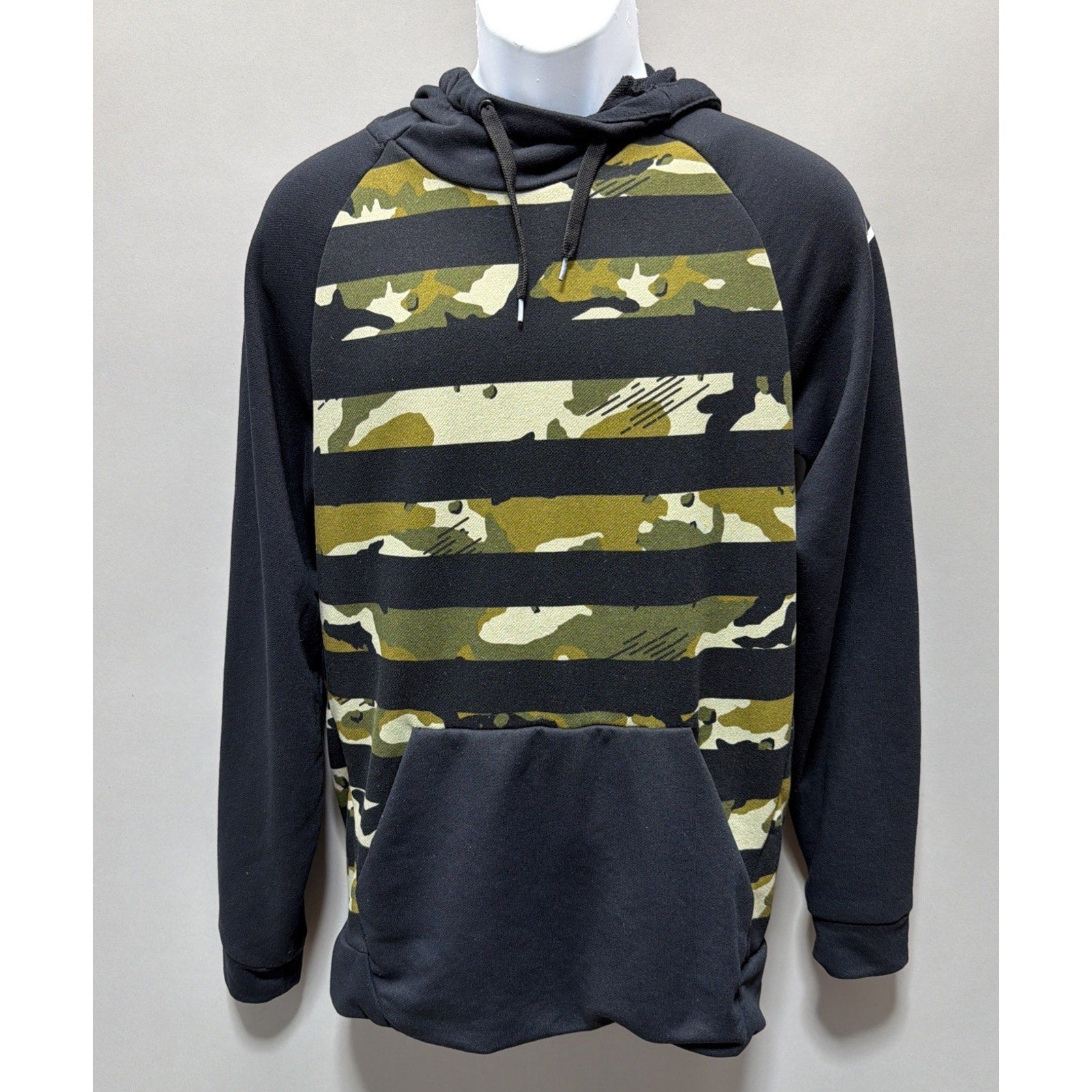 Nike Dri Fit Hoodie Mens M Black Camo Athletic Sweatshirt Camouflage Pullover