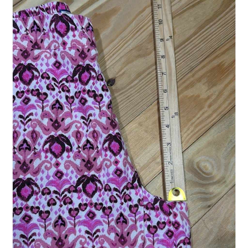 Island Collection Stella Parker Womens M Pink White Linen Wrap Wide Leg Pants