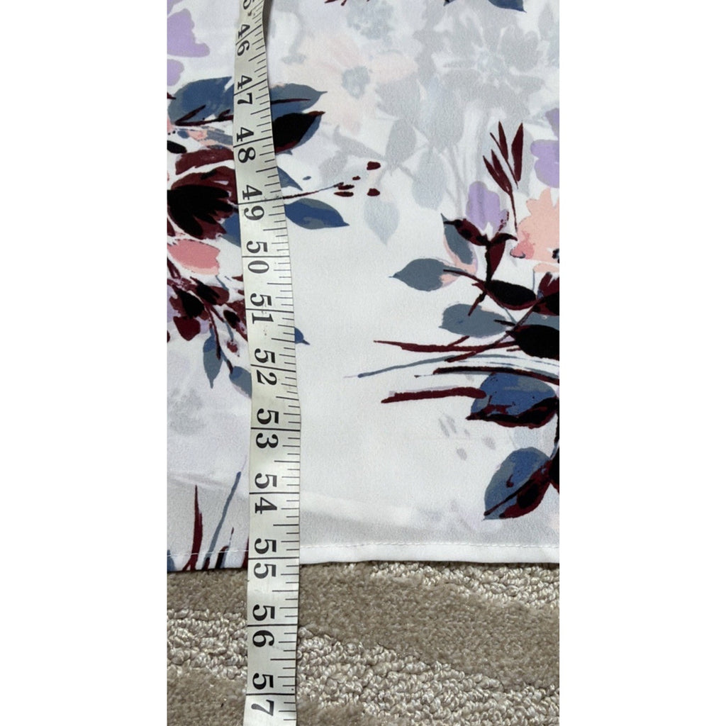 charlotte russe maxi dress White Floral Spaghetti Straps Side Slits Lined XS NWT