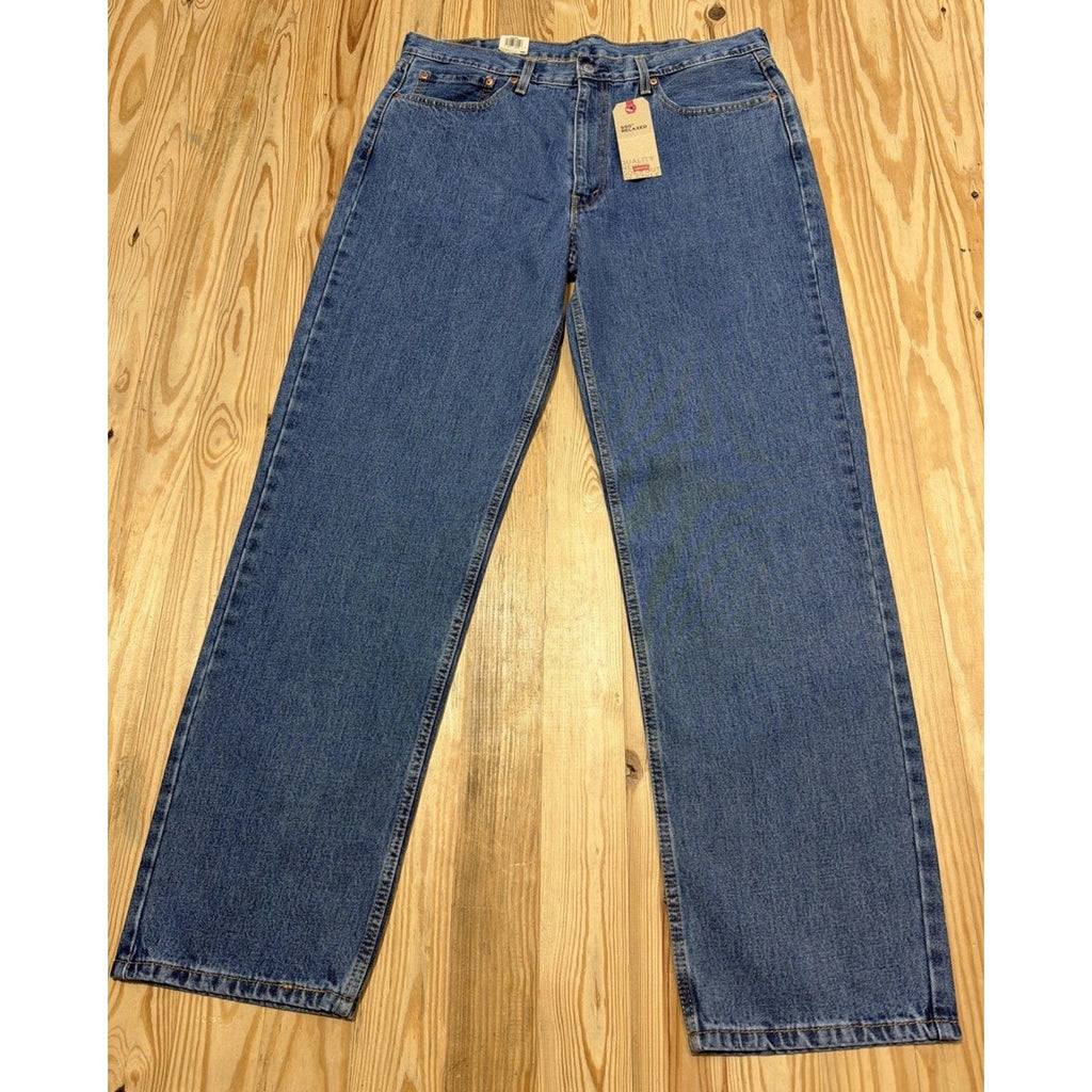 NWT Levi's 550 Relaxed Fit Loose Thigh Tapered Leg Blue Denim Jeans Men’s 38x34