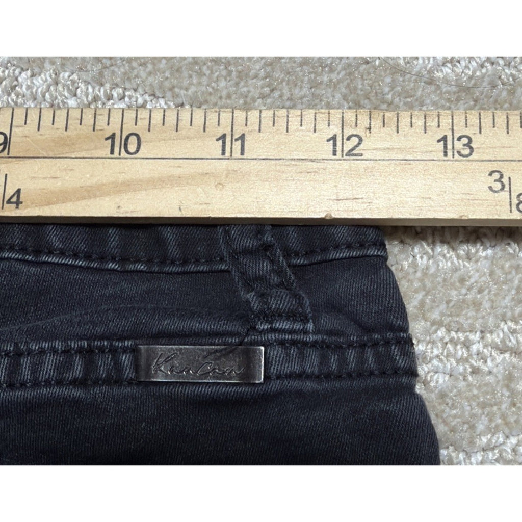 Womens 3/25 Kancan Jeans Black Skinny Distressed Dark Wash