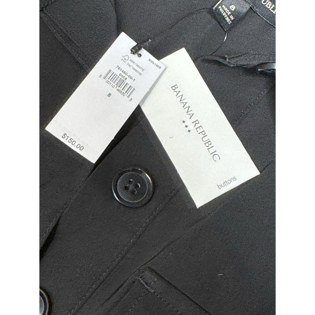 Banana Republic Black Satin Utility Wide Leg Jumpsuit Women’s Size 8 New