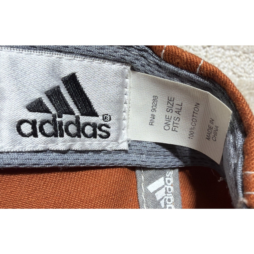 Adidas Hat Cap Strap Back Mens One Size Orange Embroidered Baseball Dad Sports