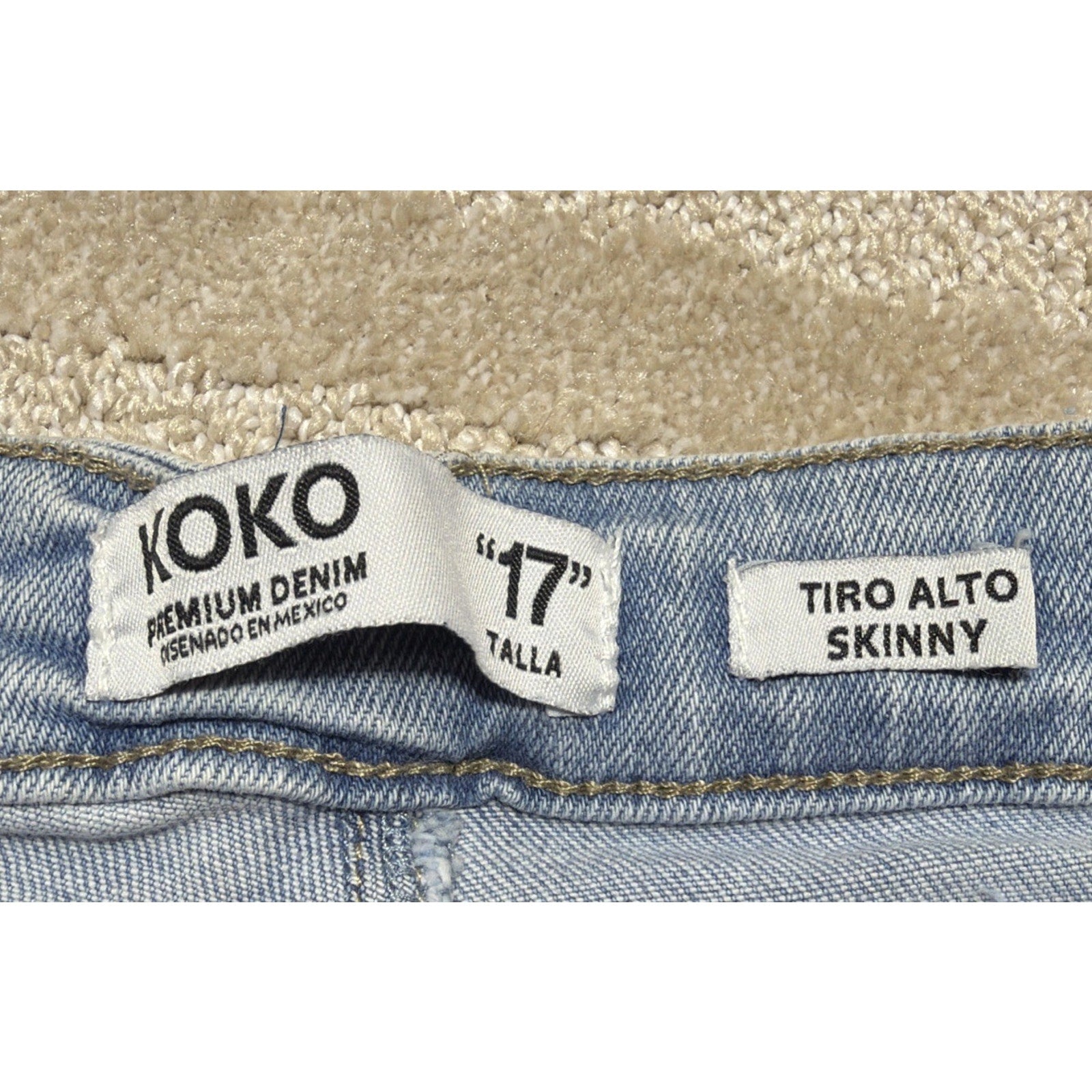 KOKO High Rise Skinny Jeans Womens Size 17 Blue Denim Juniors Distressed