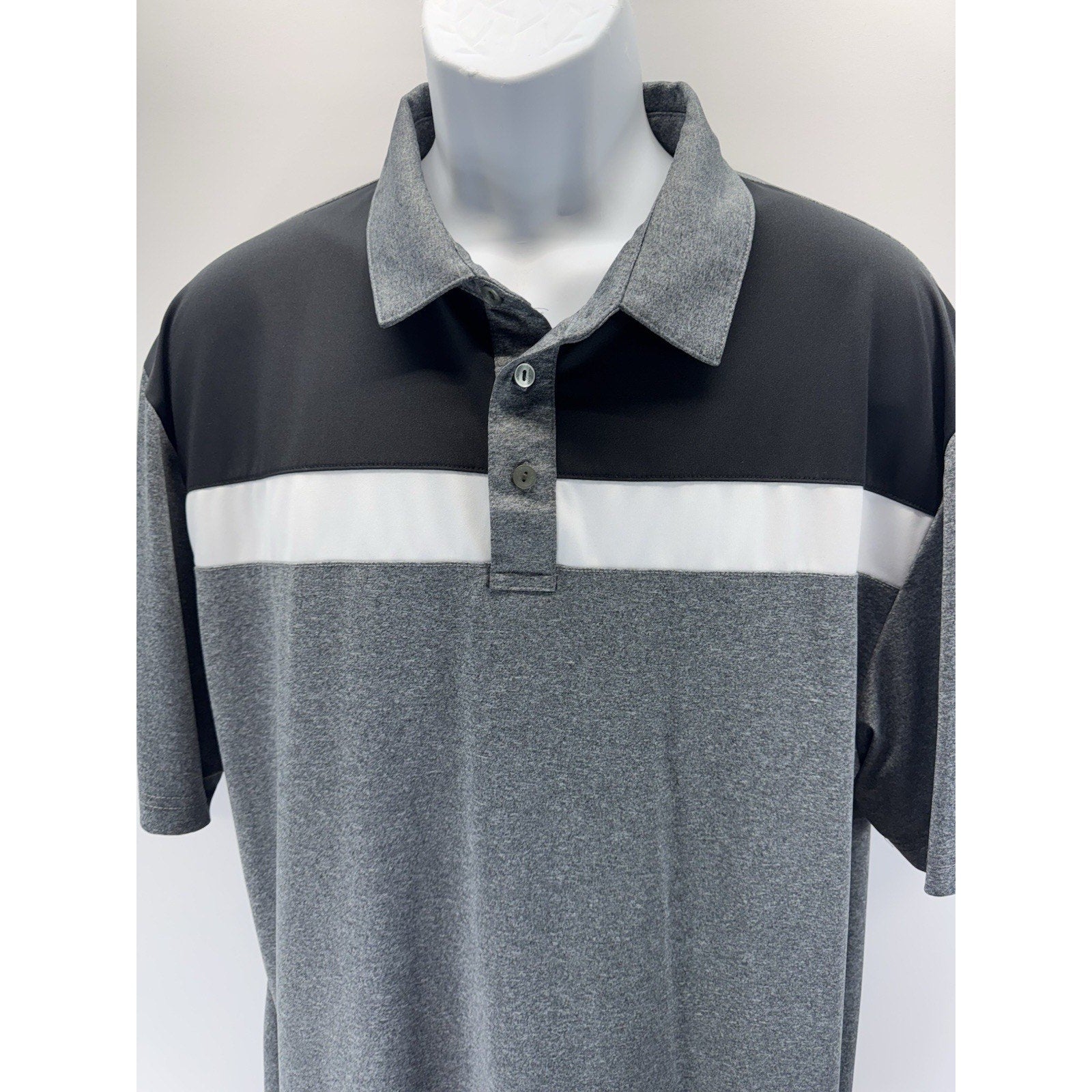 Ben Hogan Performance Black Gray Short Sleeve Golf Tennis Polo Men’s Size XL