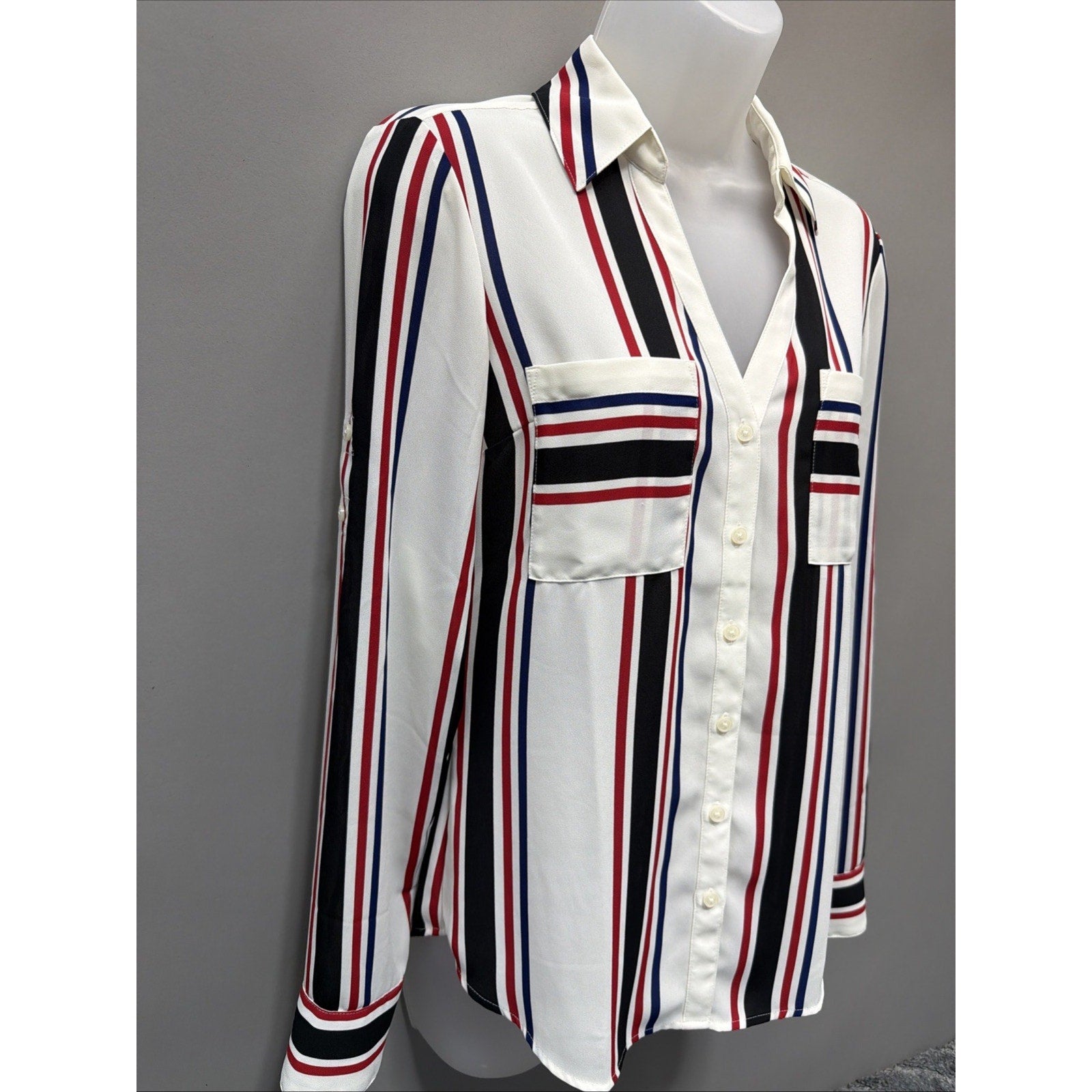 Express Portofino Slim Fit Women's Button Up shirt Size XS Career Casual