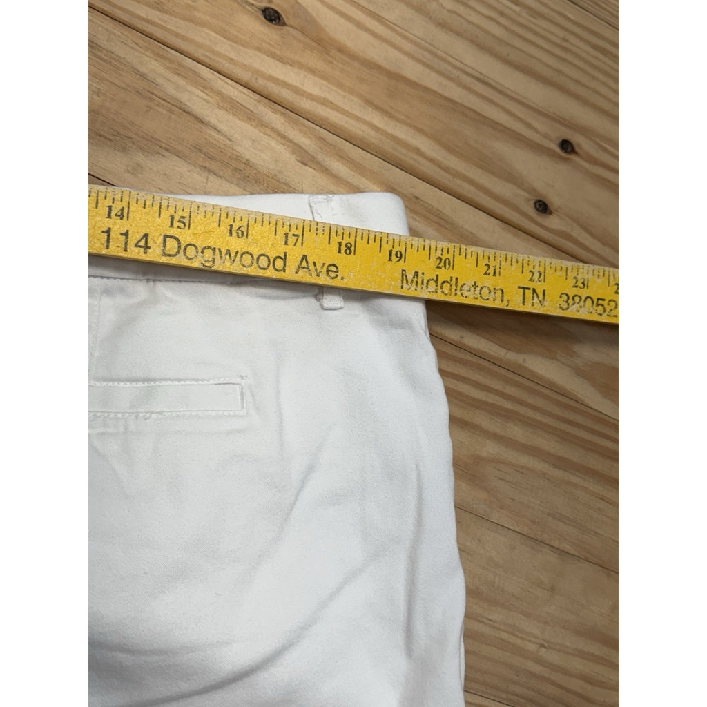 St. Johns Bay Mid Rise Capri Pants Womens 14/38 White Flat Front No Size Tag