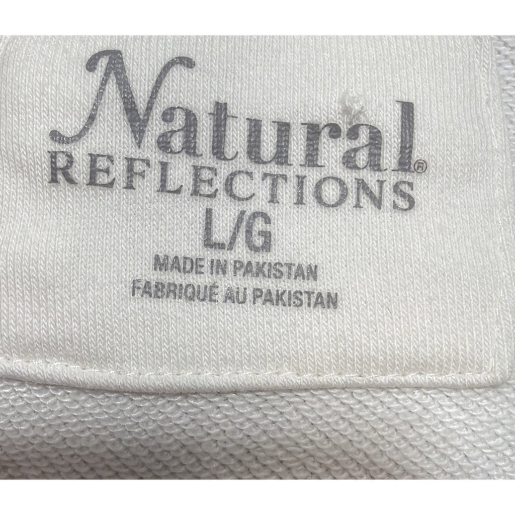Lake Weekend Sweatshirt Women’s Large White Graphic Crewneck Cozy Casual Natural