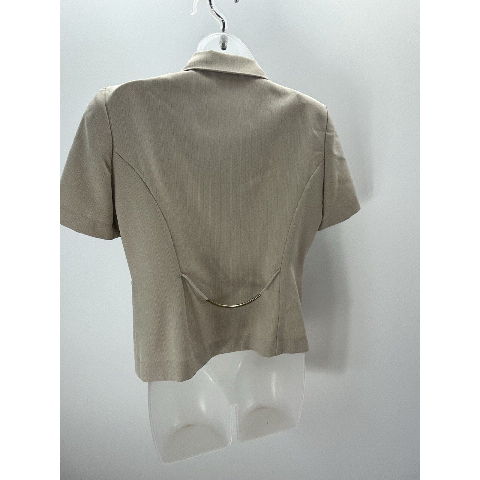 Perceptions Petite Womens Blazer Size 10P Buttons Shoulder Pads Short Sleeve.