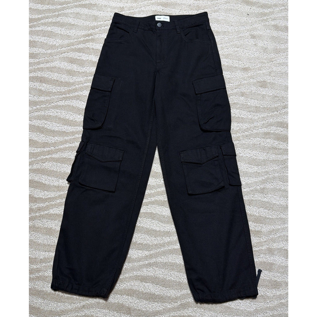 Aritzia TNA Womens Cargo Pants Size 6 Black Drawstring Ankle 30x31 NWOT