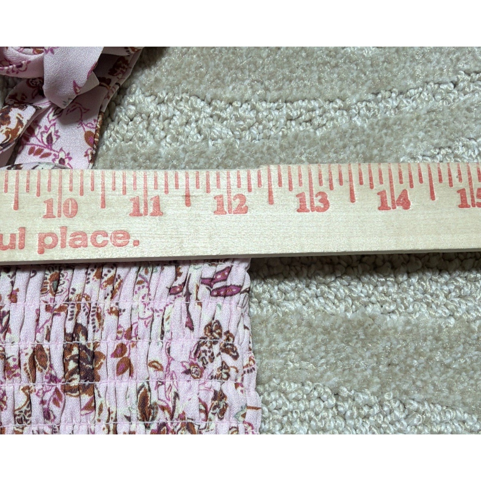 Francesca’s Bette Smocked Pink Floral Romper Size Medium NWT Lined Stretchy