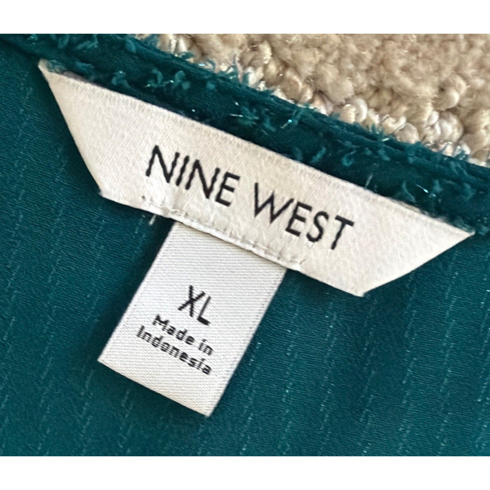 Nine West Women’s V-Neck Lined Tank Top Green tweed SZ XL New