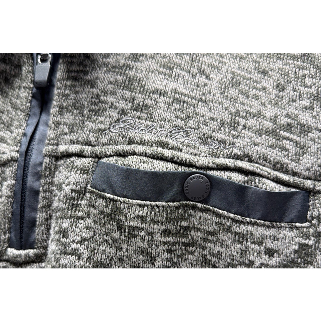 Eddie Bauer Sweater Men's M Gray Quarter Zip Radiator Fleece Pullover Outdoor
