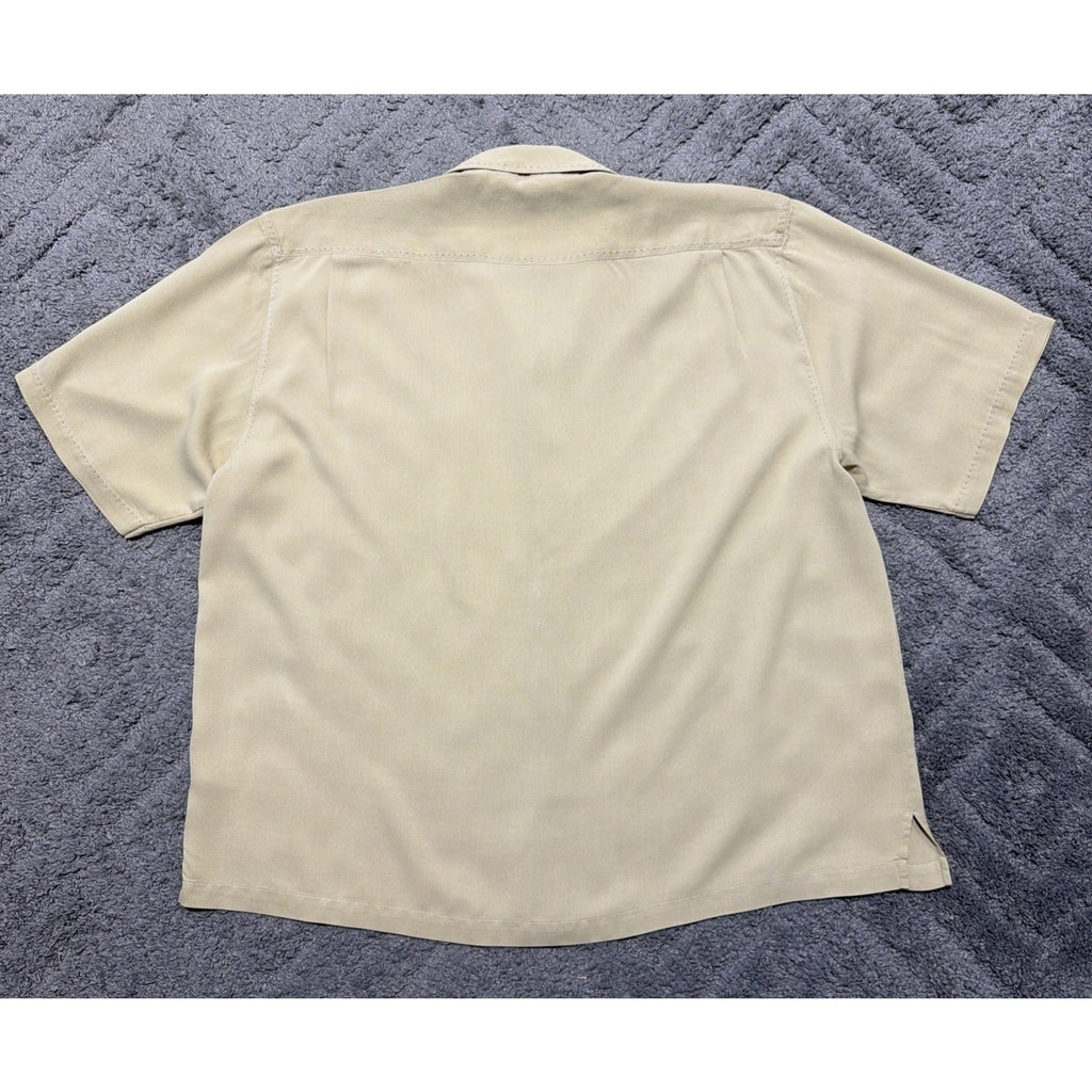 Nat Nast Luxury Originals XXL Silk Embroidered Camp Button-Up Shirt