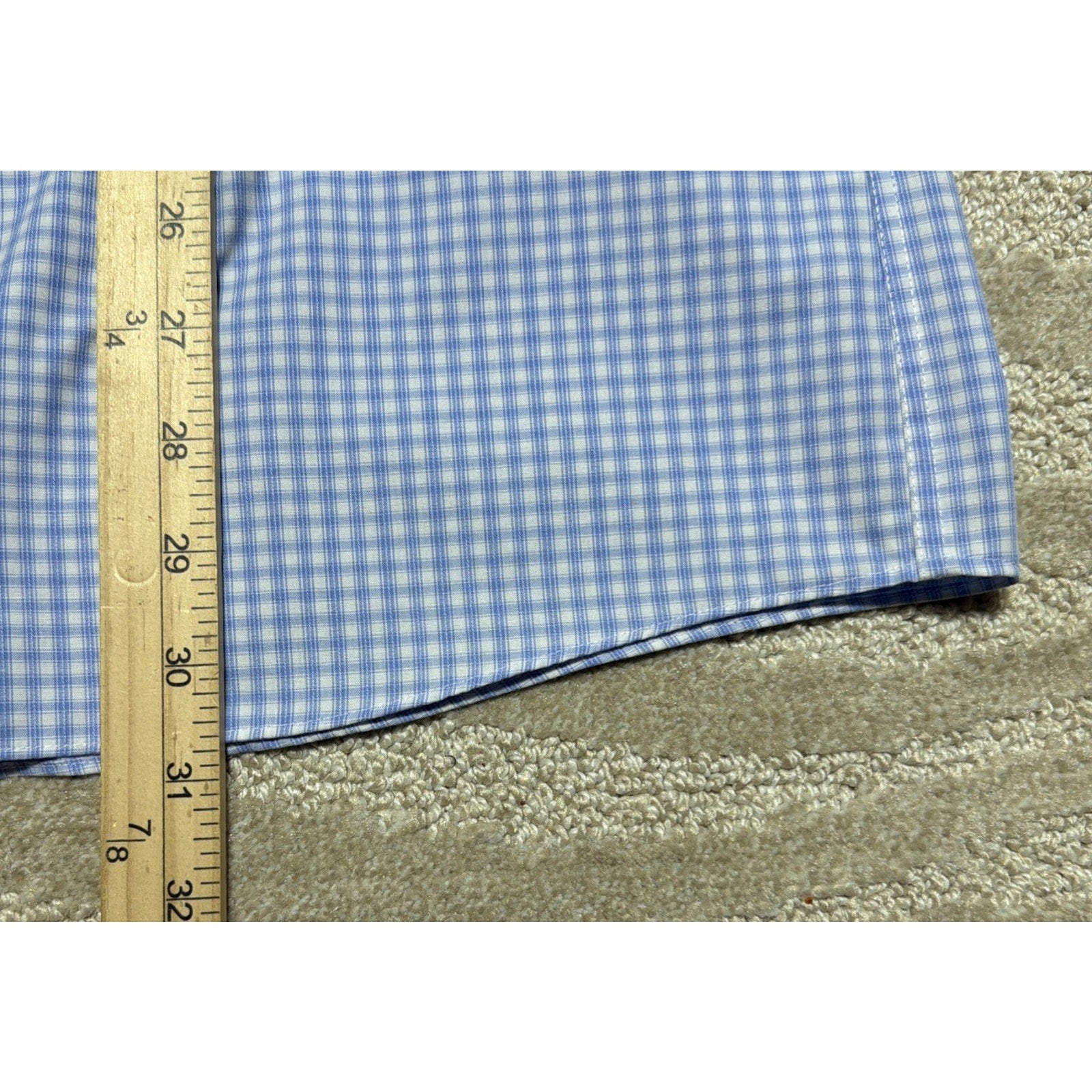 Michael Kors Non Iron Men's Spread Collar Dress Shirt Size 15.5 32/33 M Blue
