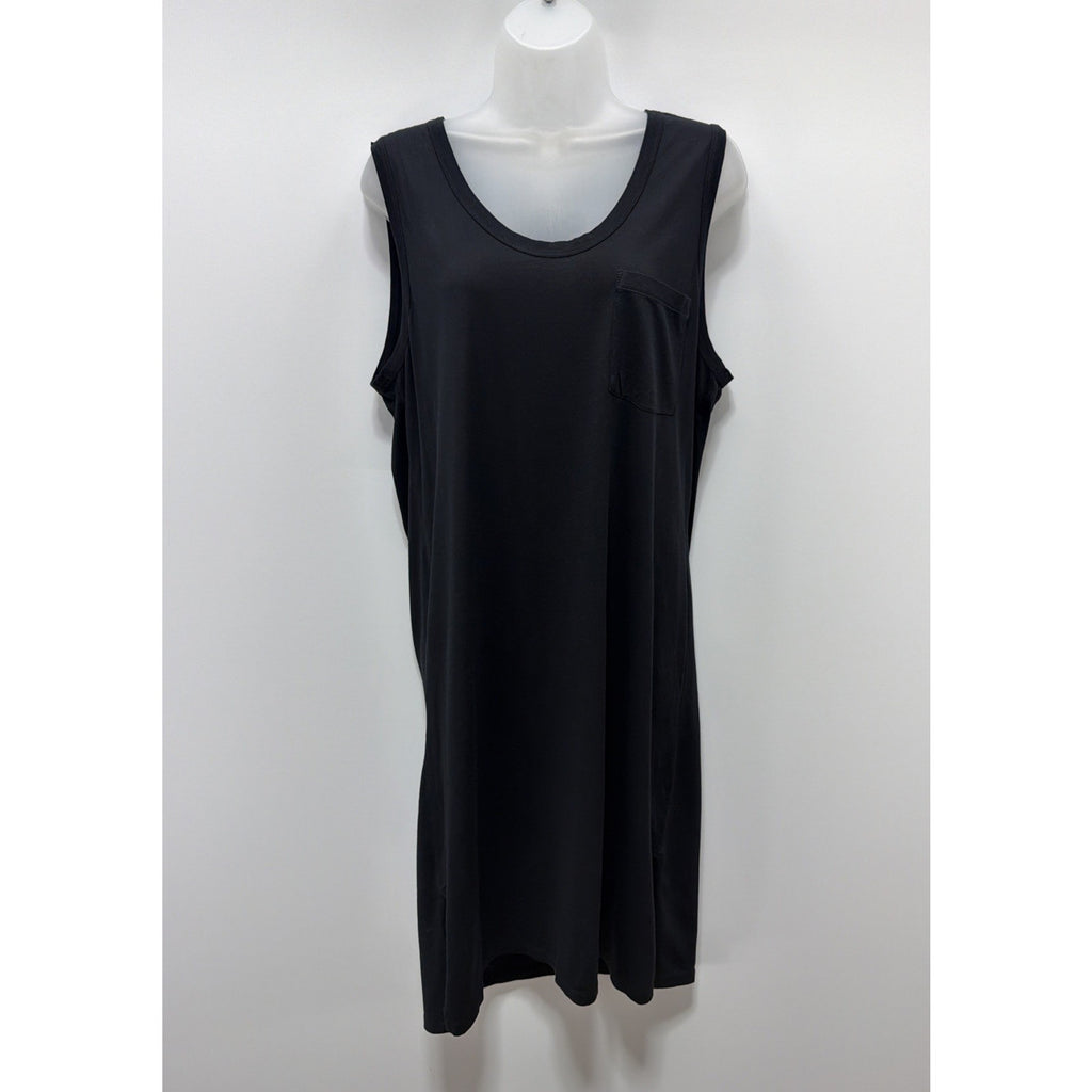J CREW BLACK T - SHIRT DRESS STRAIGHT LINE SOLID WOMEN SIZE L