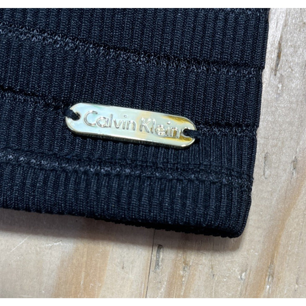 NEW Calvin Klein Sleeveless Black Ribbed Flowy Tunic Top Blouse 3X Dressy Lined