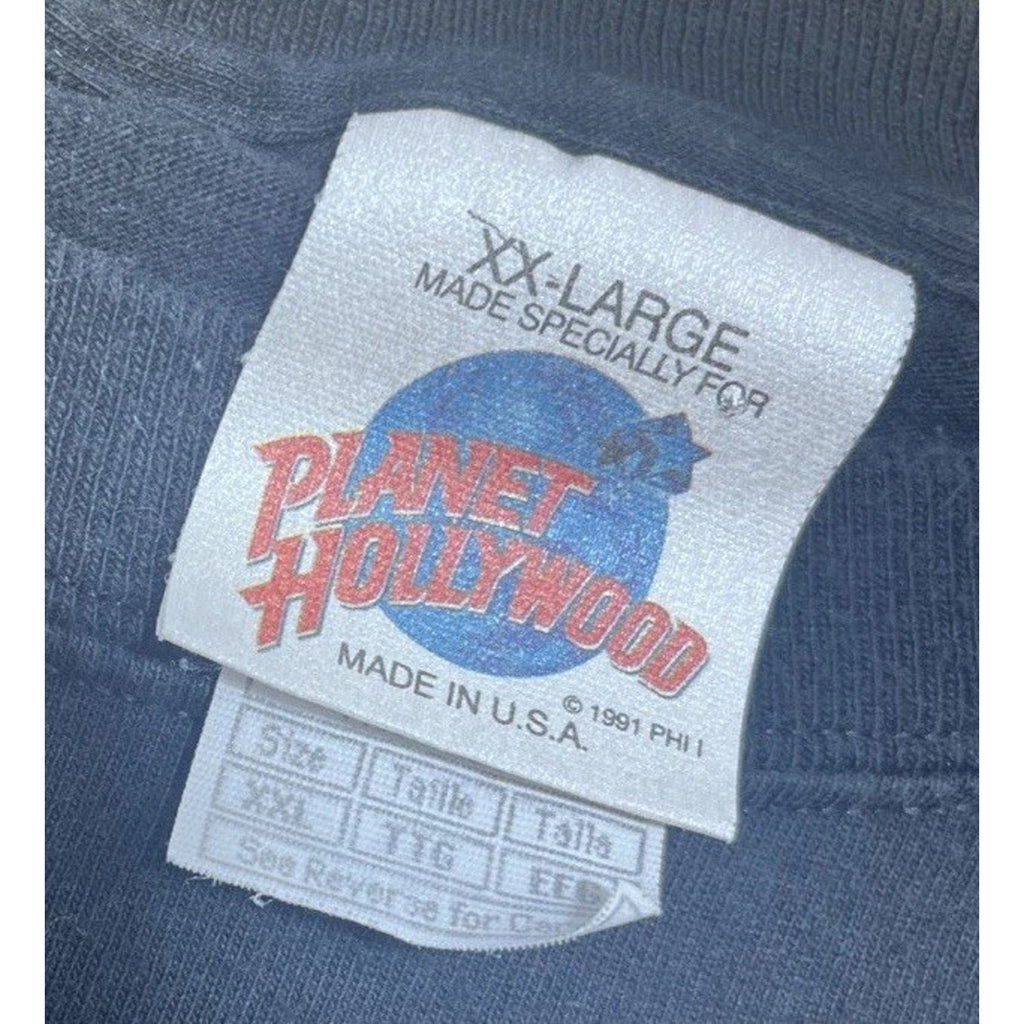 Vtg Planet Hollywood New York T-Shirt XXL Black 90s Single Stitch Made in USA