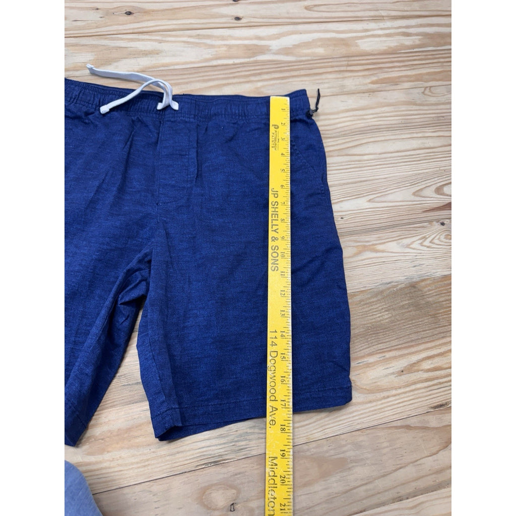 Goodfellow Shorts Men’s Small Blue Chino Everyday Elastic Waist Preppy 8” Cotton