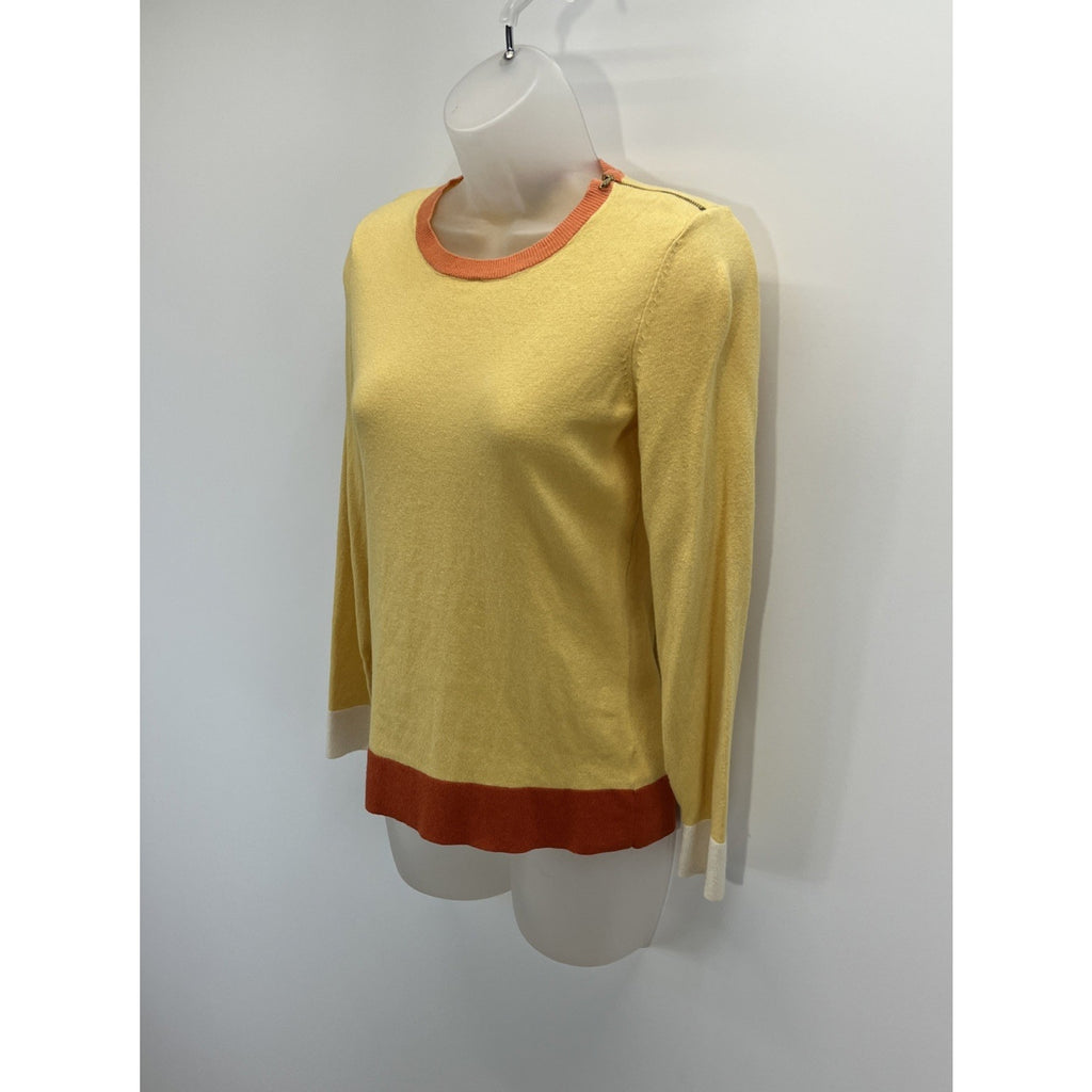 Talbots Petites Women's Small Petite Yellow Crewneck Pullover Sweater Angora