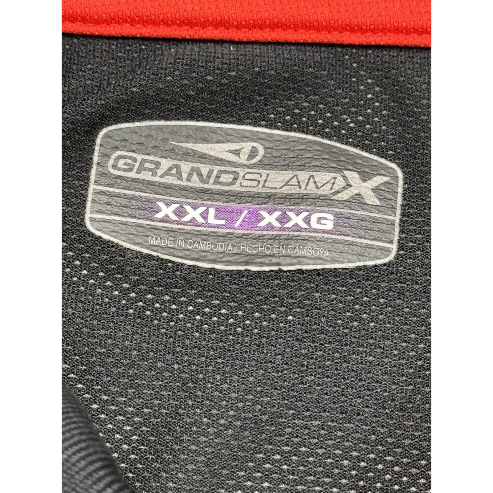 Grand Slam X Polo Shirt Men's Large Black with Gray Pink Geometric Pattern Golf
