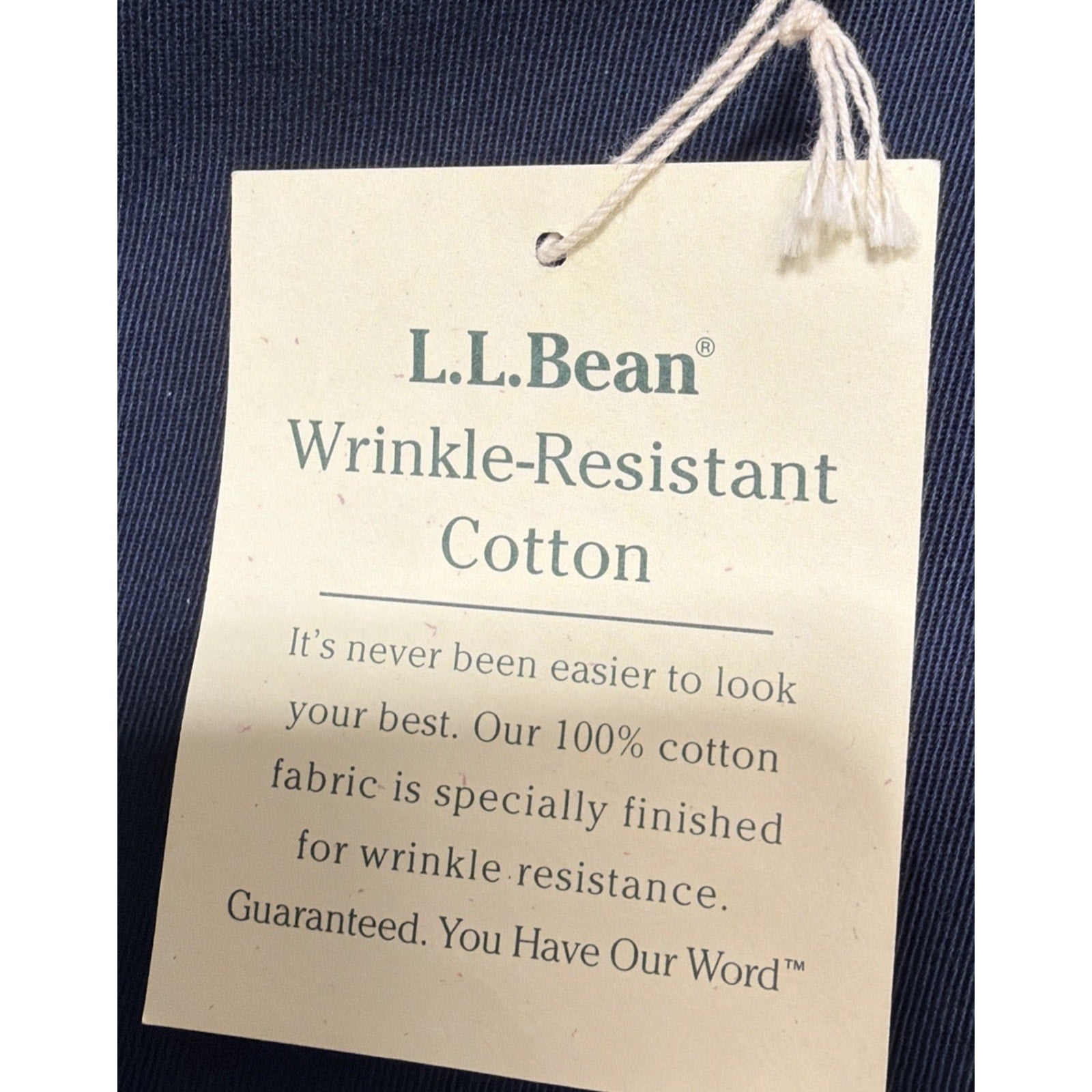 LL BEAN Women 10 Pet Blue Indigo Favorite Fit Chino Pants Wrinkle Resistant NWT