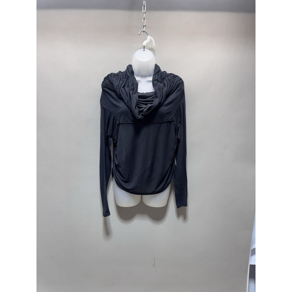 Abercrombie & Fitch Women's X-Large Soft Cowl Neck Pullover Black Jersey Loose