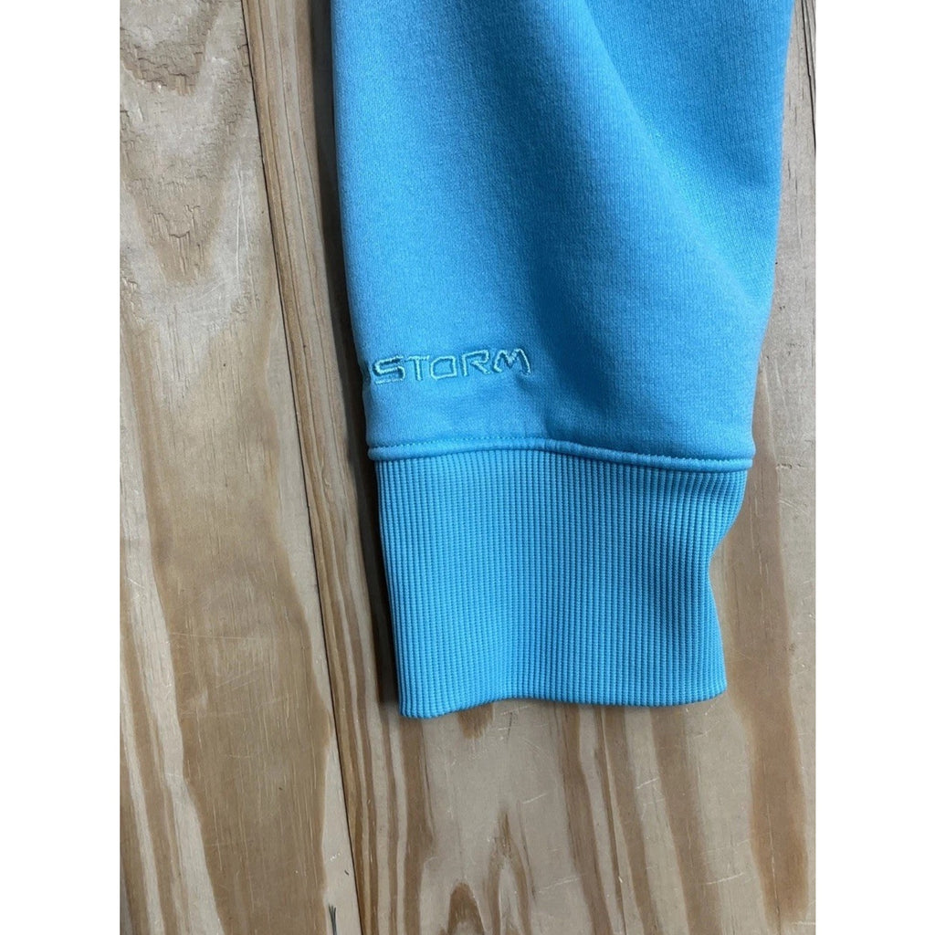 Under Armour Storm Hoodie Womens Large Blue Semi Fitted Cold Gear Pullover