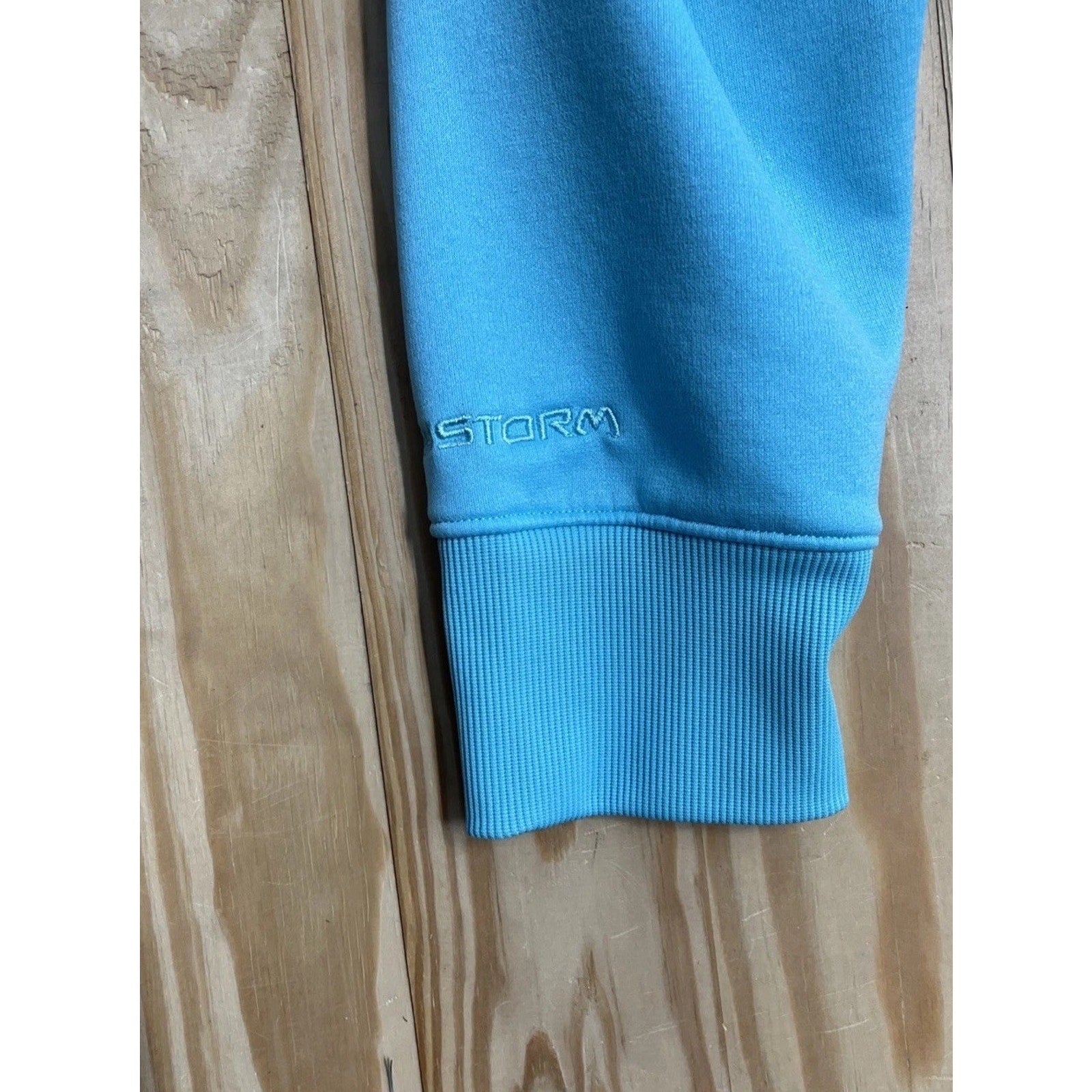 Under Armour Storm Hoodie Womens Large Blue Semi Fitted Cold Gear Pullover