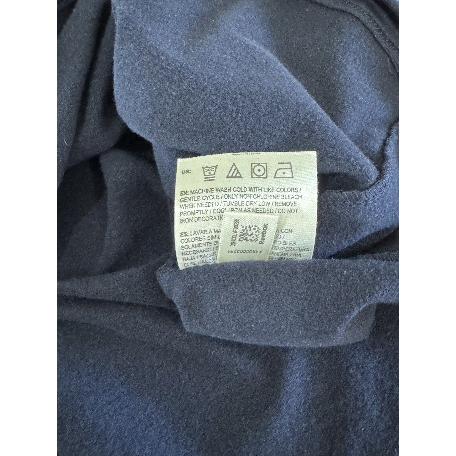 Reebok Navy Blue Athletic Pullover/Quarter Zip Yellow Long Sleeve Men’s Small