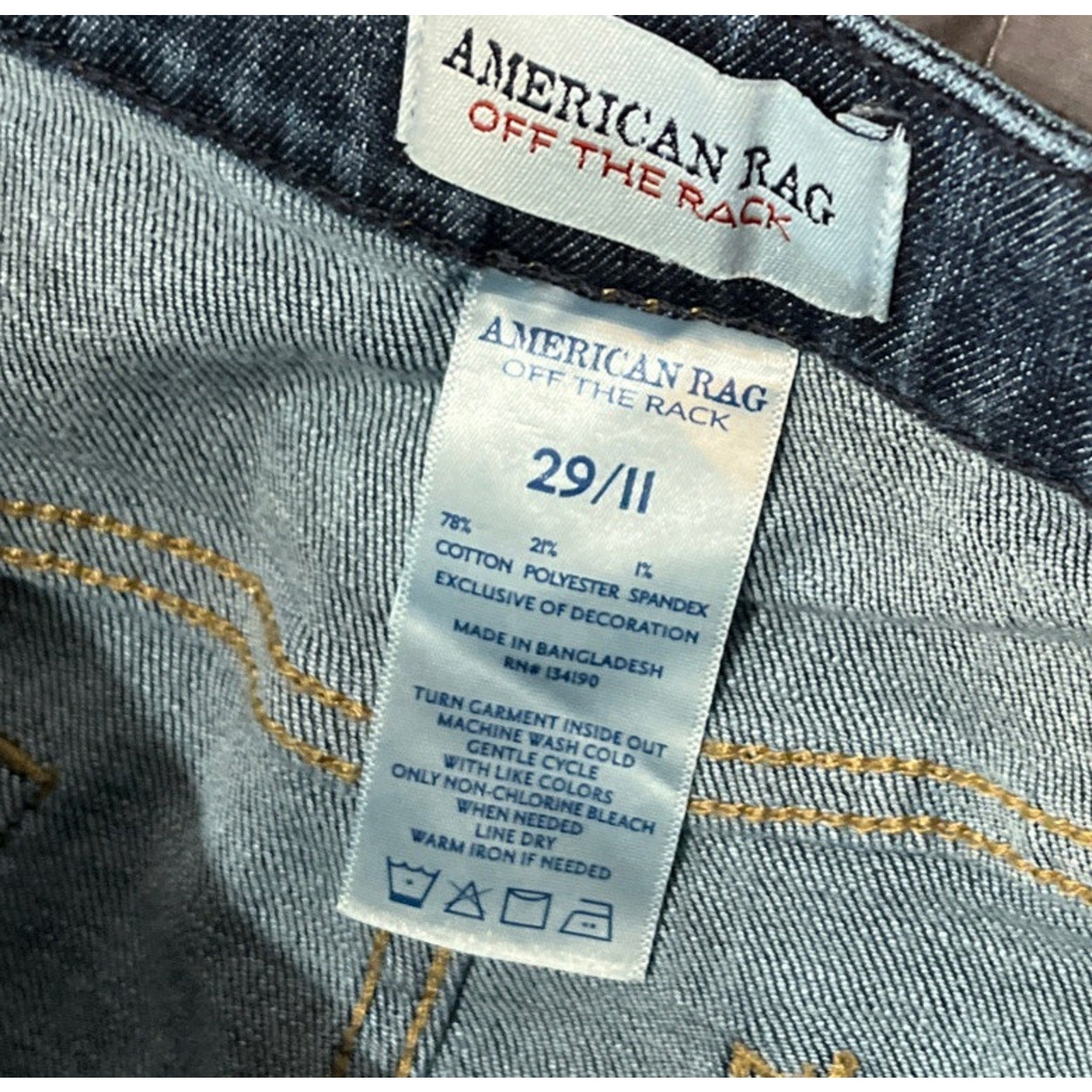 American Rag Off The Rack Bootcut Jeans Women's 29/11 Button Fly High Rise