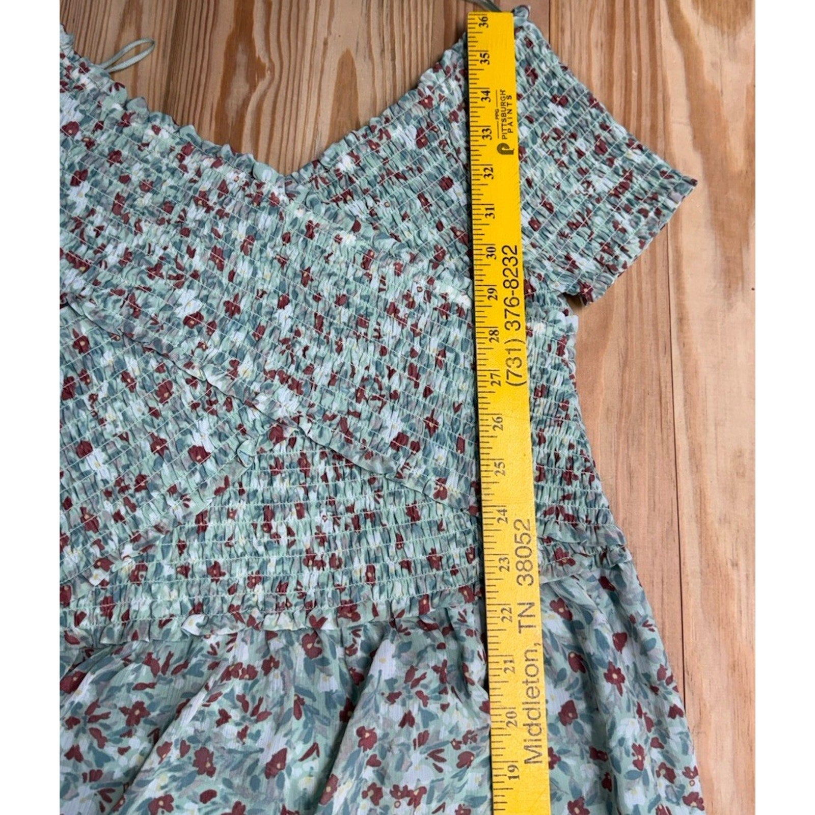 BB DAKOTA Joie De Vivre Midi Dress Steve Madden Small Floral Smocked Tiered