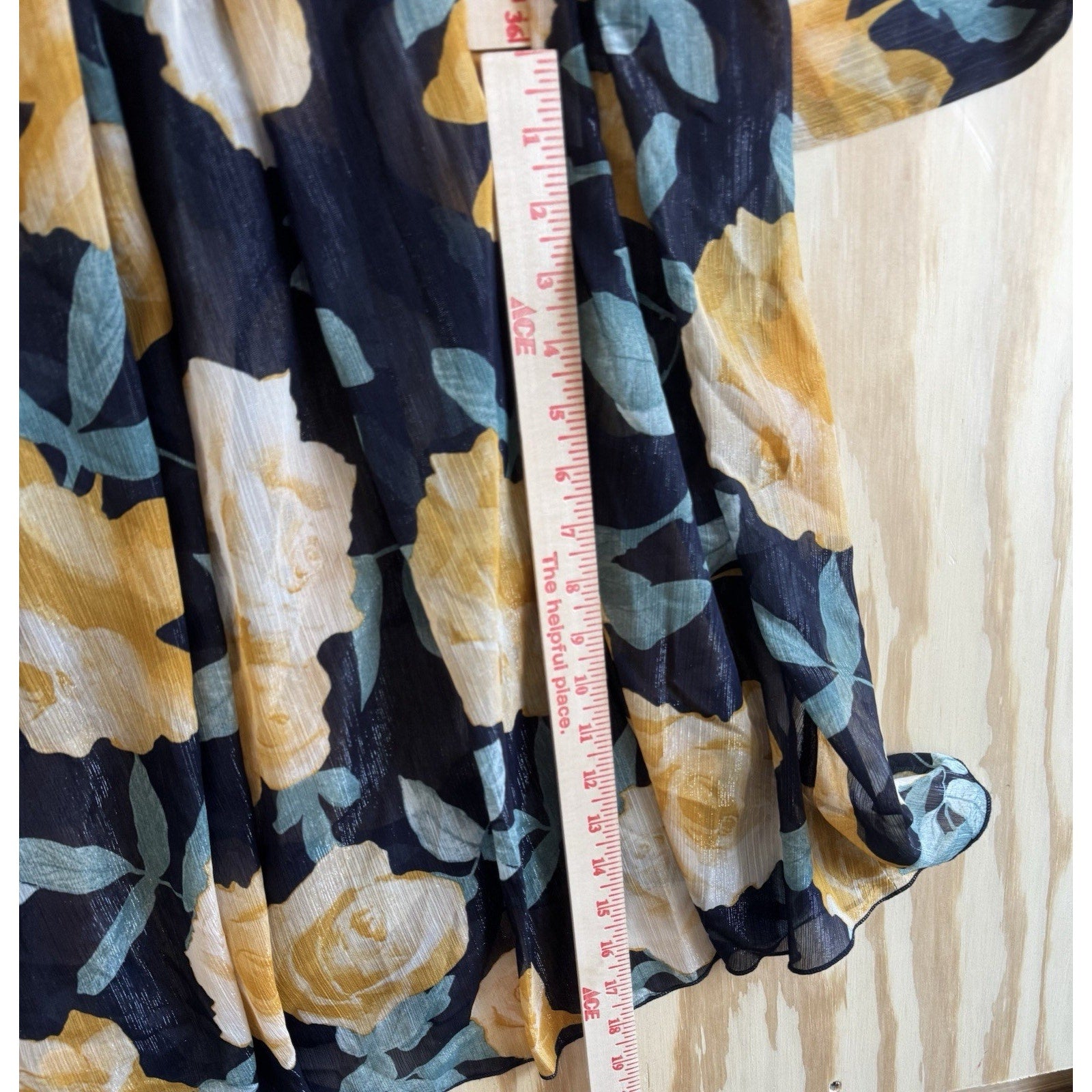 Alexa B Nites Floral Maxi Dress Women’s 4 Sheer Chiffon Wrap Long Sleeve Boho