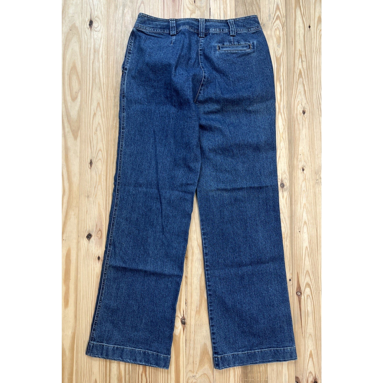 VTG Y2K Duck Head Jeans Women 8 Slash Pocket Wide Leg Denim Trousers Stretch