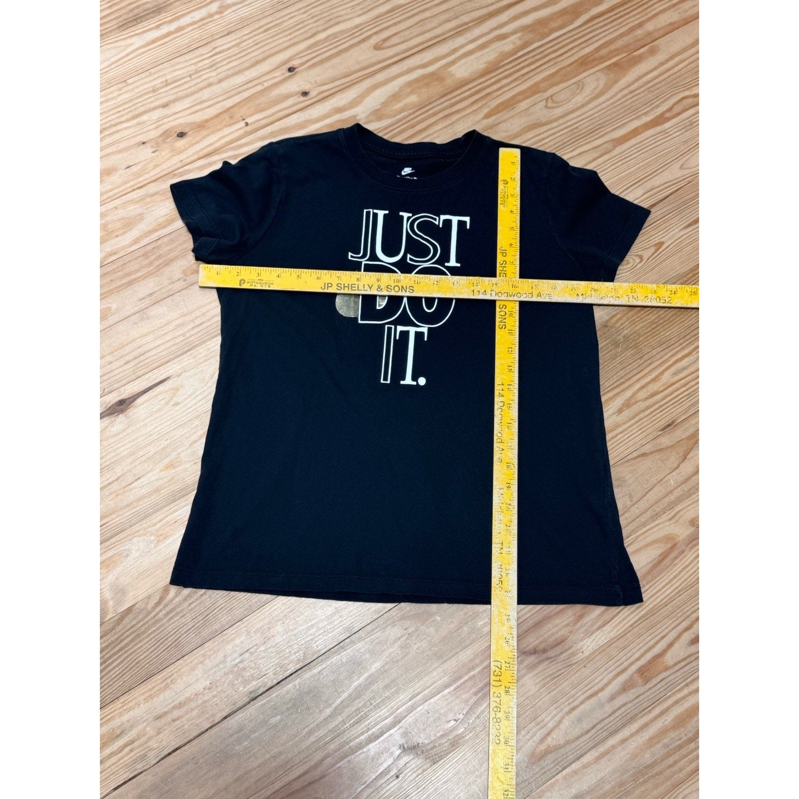 Nike Just Do It Black Cotton T-shirt Logo Youth Size Large